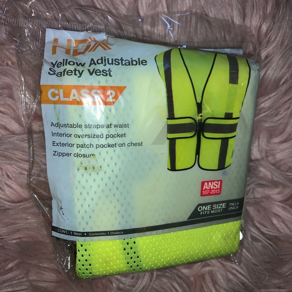 Yellow adjustable safety vest